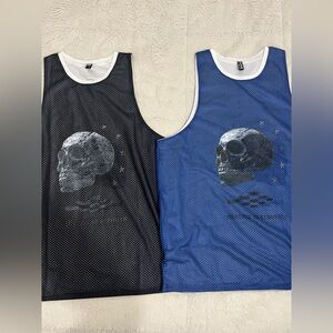 NEW NWOT 2 pack Jed North REVERSIBLE Mesh Men’s gym muscle tank top black & Blue
